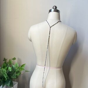 Back chain Silver Beaded Necklace